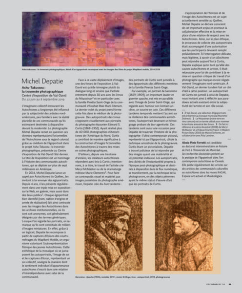 CV114 - Michel Depatie, Ashu-Takusseu : la traversée photographique — Alexia Pinto Ferretti