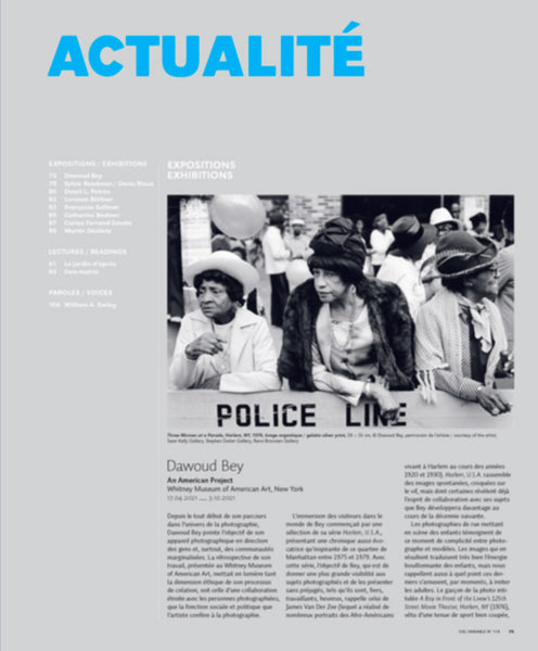 CV119 - Dawoud Bey, An American Project — Ariane Noël de Tilly