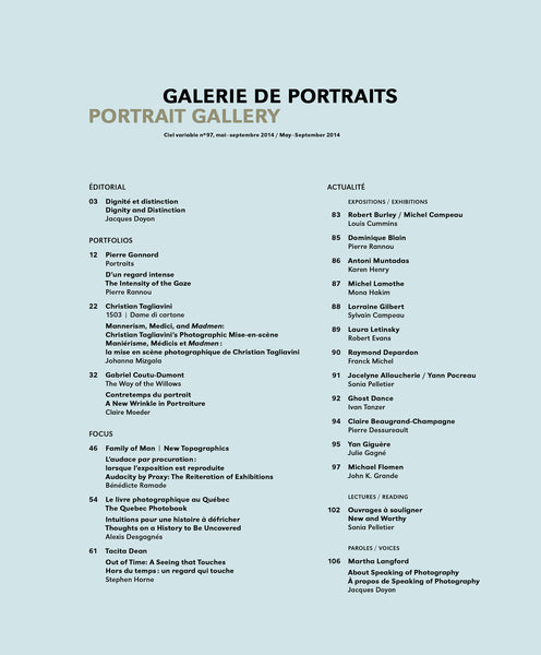 CIEL VARIABLE 97 - GALERIE DE PORTRAITS